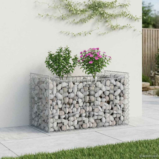 Gabion Raised Bed 50 x 100 x 60 cm Galvanised Steel Silver