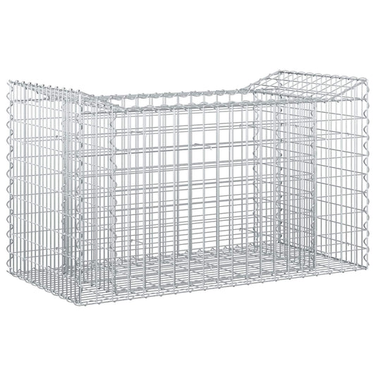 Gabion Raised Bed 50 x 100 x 60 cm Galvanised Steel Silver