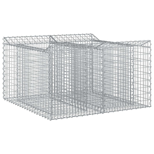Gabion Raised Bed 100 x 100 x 60 cm Galvanised Steel Silver