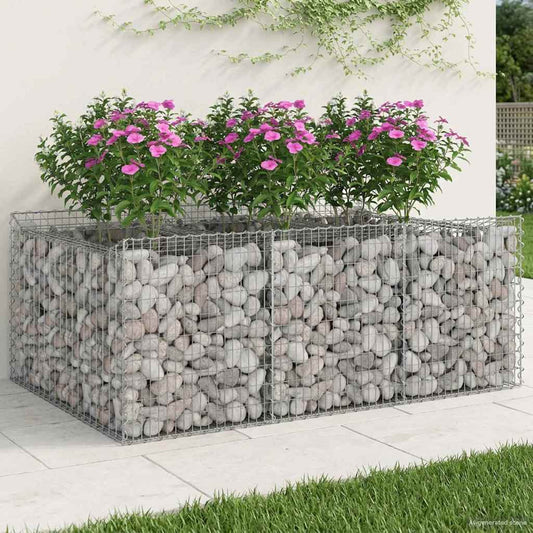 Gabion Raised Bed 150 x 100 x 60 cm Galvanised Steel Silver