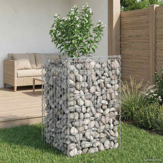 Gabion Raised Bed 50 x 50 x 80 cm Galvanised Steel Silver