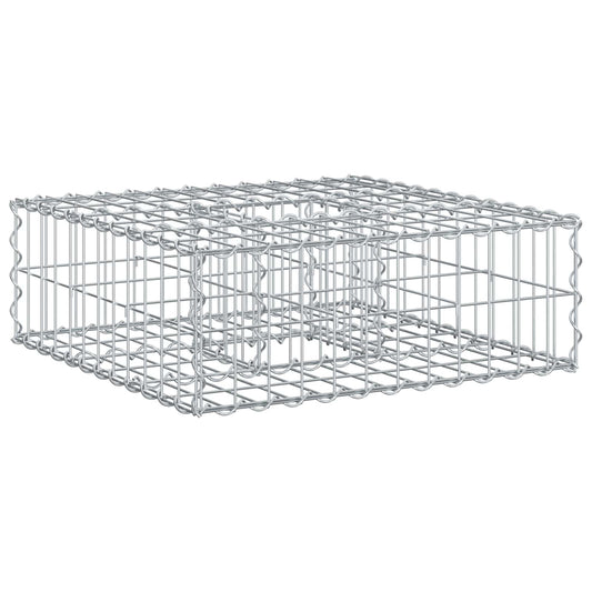 Gabion Raised Bed 60 x 60 x 20 cm Galvanised Steel Silver