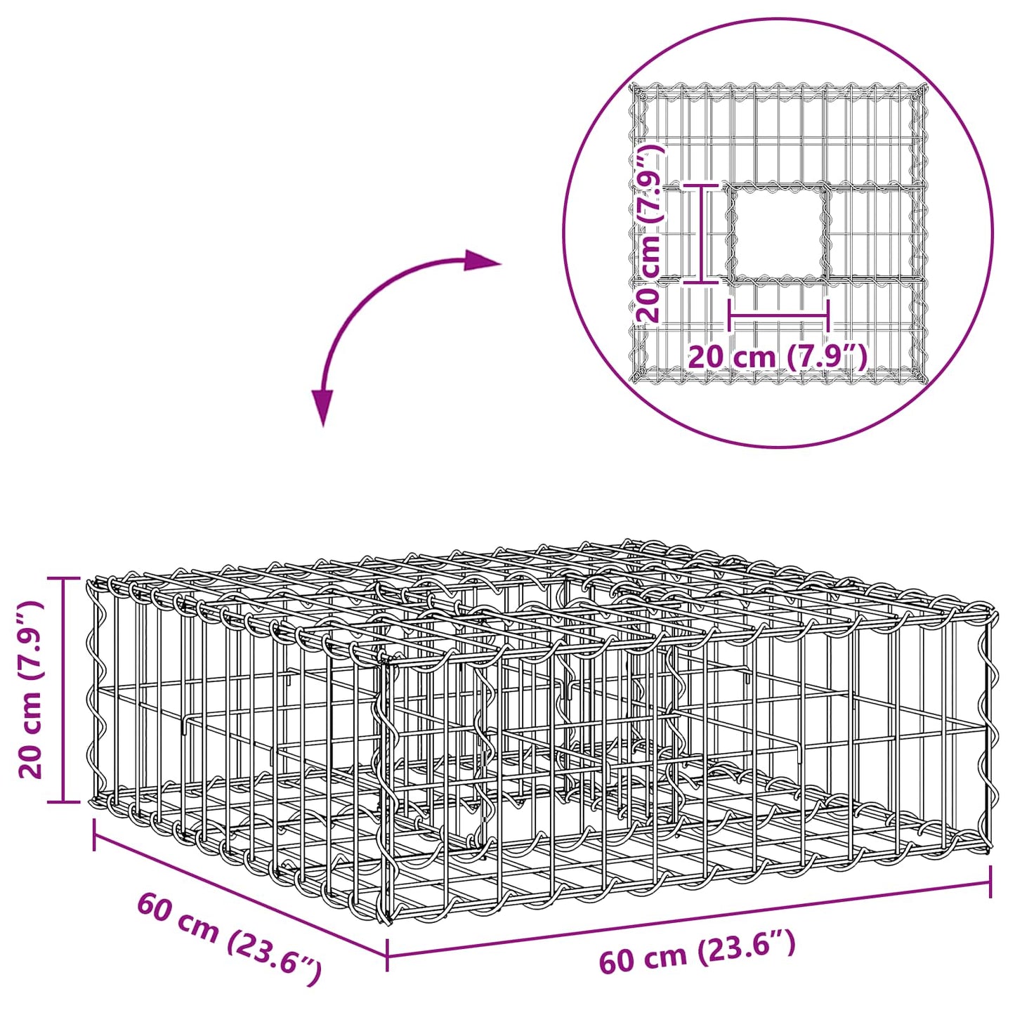 Gabion Raised Bed Silver