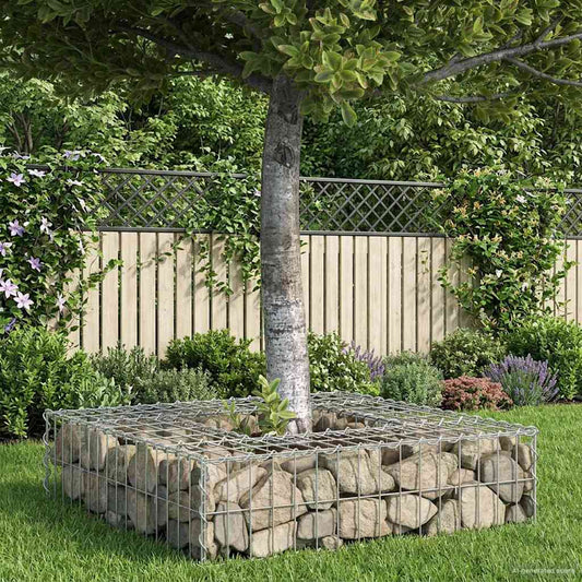 Gabion Raised Bed 80 x 80 x 20 cm Galvanised Steel Silver