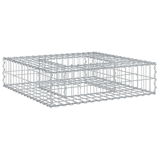Gabion Raised Bed 80 x 80 x 20 cm Galvanised Steel Silver