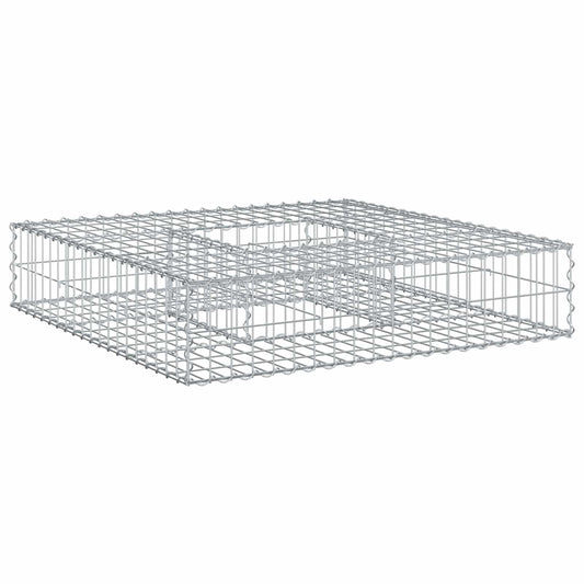 Gabion Raised Bed 100 x 100 x 20 cm Galvanised Steel Silver