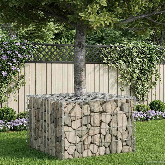Gabion Raised Bed 60 x 60 x 40 cm Galvanised Steel Silver