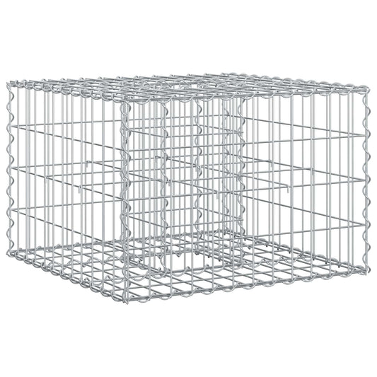 Gabion Raised Bed 60 x 60 x 40 cm Galvanised Steel Silver
