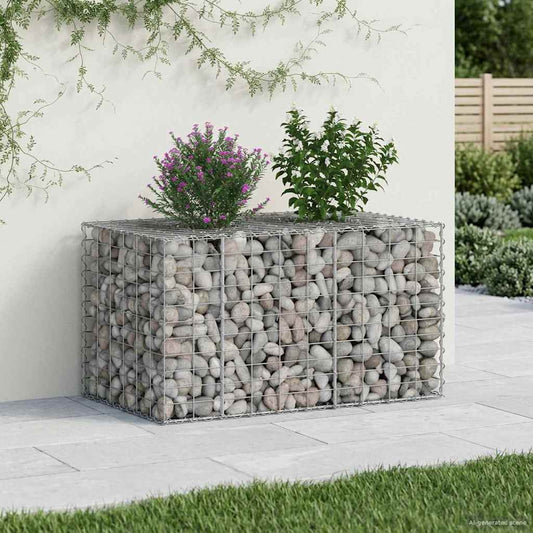 Gabion Raised Bed 100 x 60 x 55 cm Galvanised Steel Silver