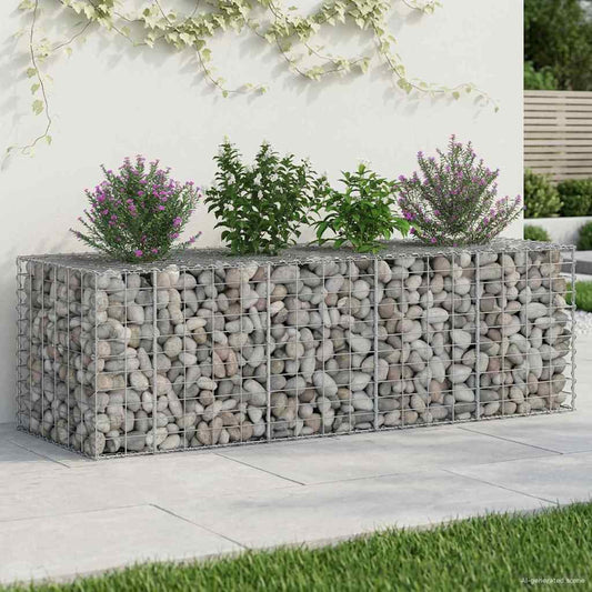 Gabion Raised Bed 180 x 60 x 55 cm Galvanised Steel Silver
