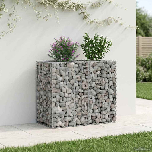 Gabion Raised Bed 90 x 50 x 80 cm Galvanised Steel Silver