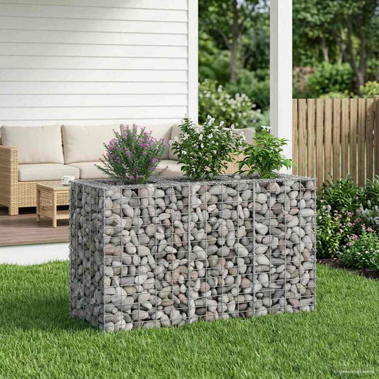 Gabion Raised Bed 130 x 50 x 80 cm Galvanised Steel Silver