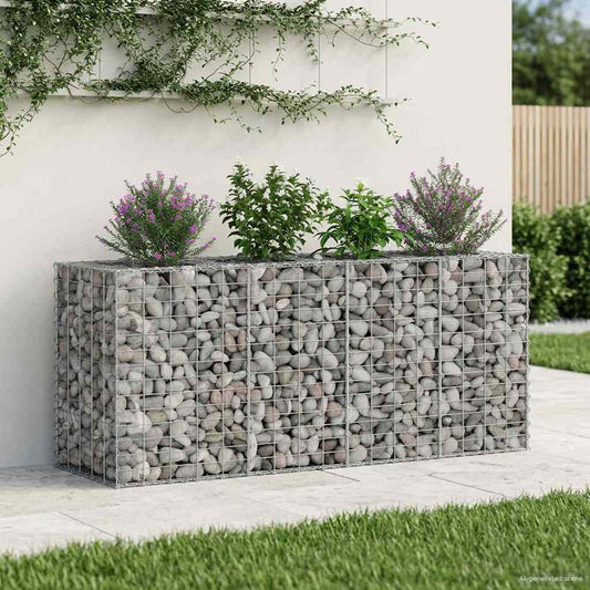 Gabion Raised Bed 170 x 50 x 80 cm Galvanised Steel Silver