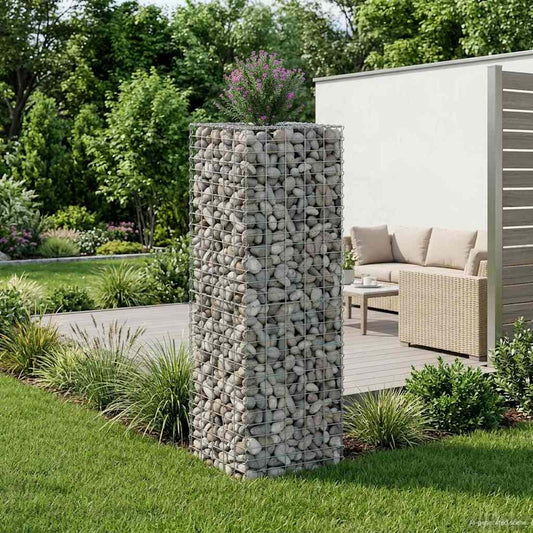 Gabion Raised Bed 50 x 50 x 150 cm Galvanised Steel Silver