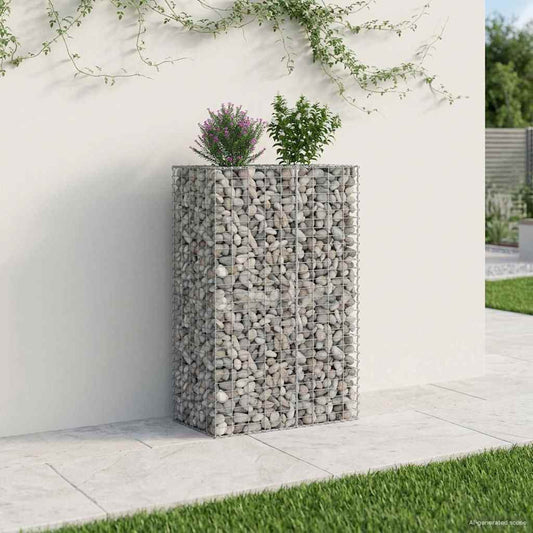 Gabion Raised Bed 90 x 50 x 150 cm Galvanised Steel Silver