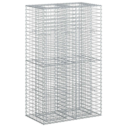 Gabion Raised Bed 90 x 50 x 150 cm Galvanised Steel Silver