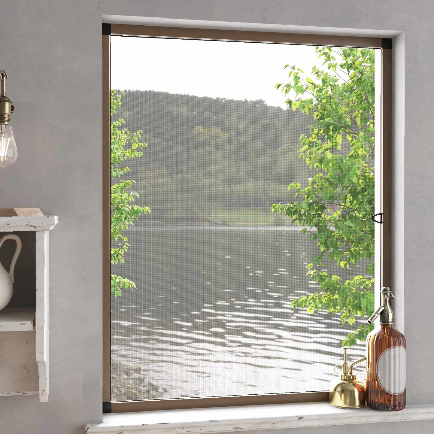 Insect Screen for Windows Brown 120 x 140 cm