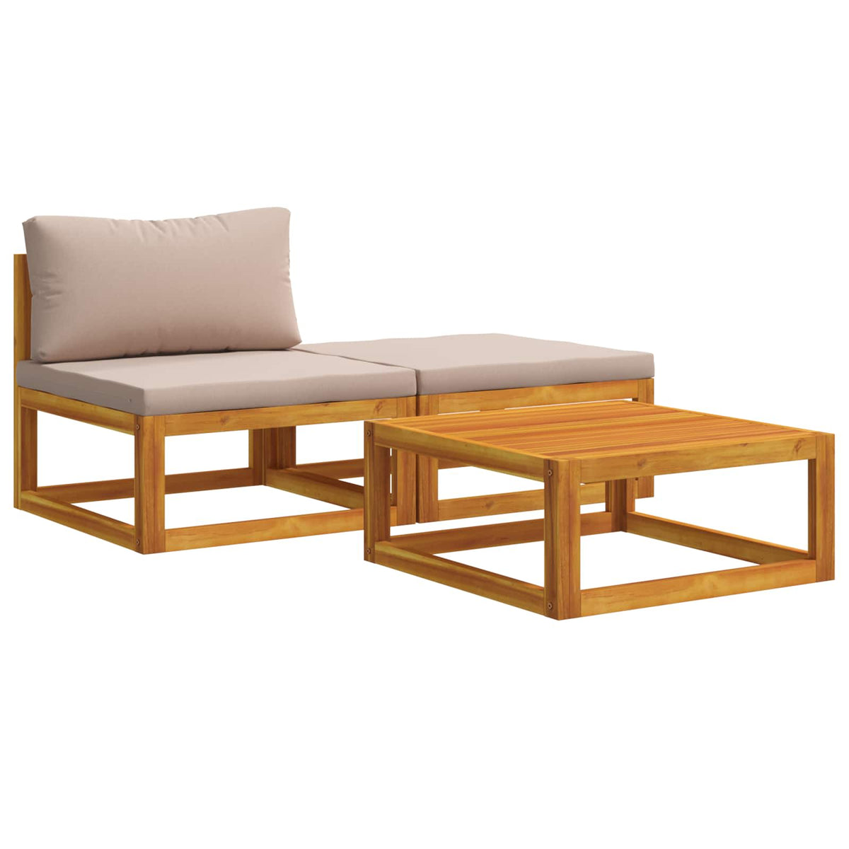 Sectional Sofa Set with Cushions 3 pcs 2-Seater