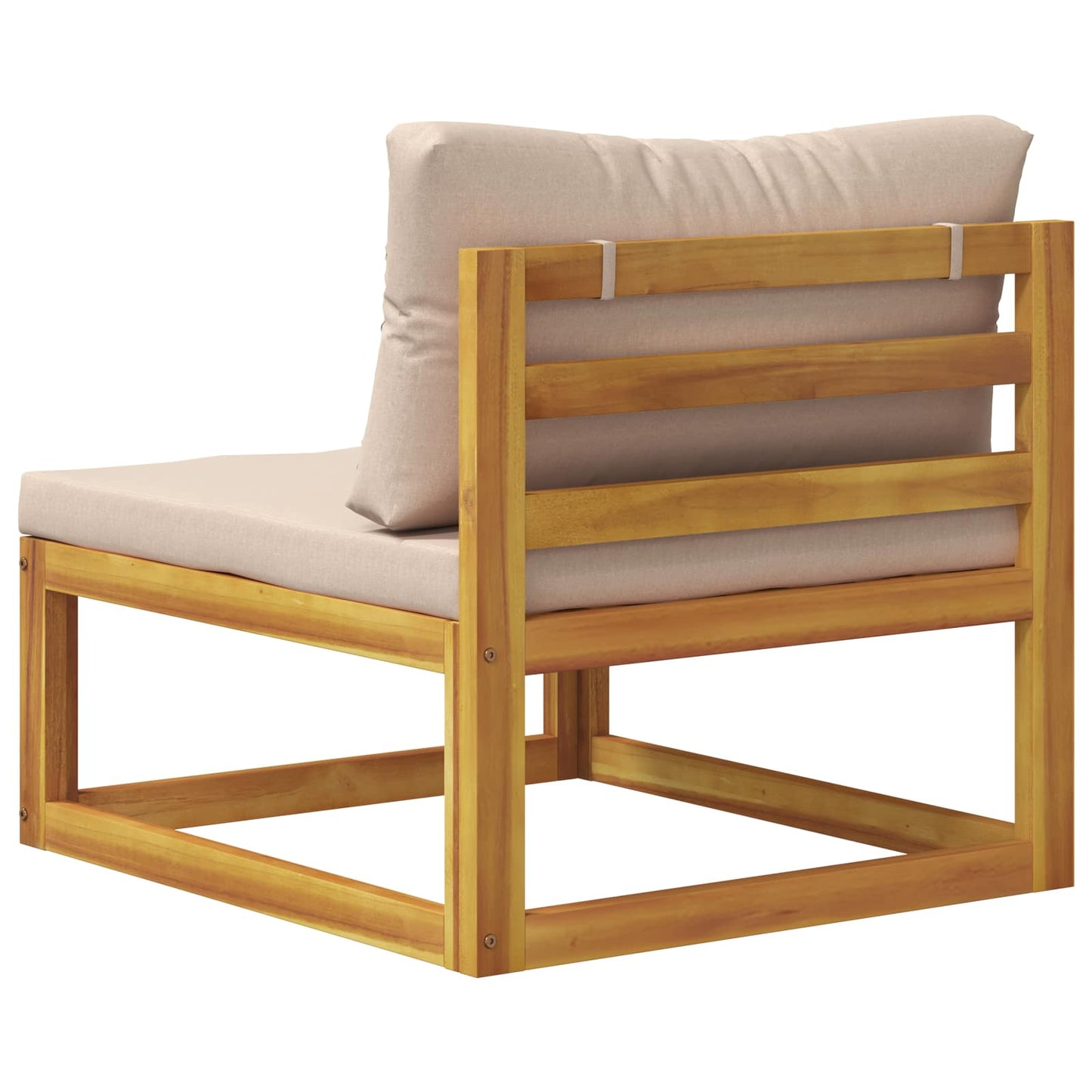 Sectional Middle Sofa with Cushions 100% polyester Solid Acacia