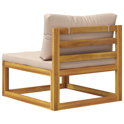 Sectional Middle Sofa with Cushions 100% polyester Solid Acacia