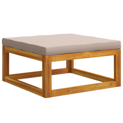 Sectional Footrest with Cushions 100% polyester Solid Acacia