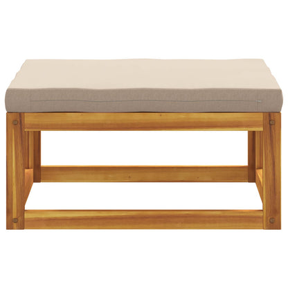 Sectional Footrest with Cushions 100% polyester Solid Acacia