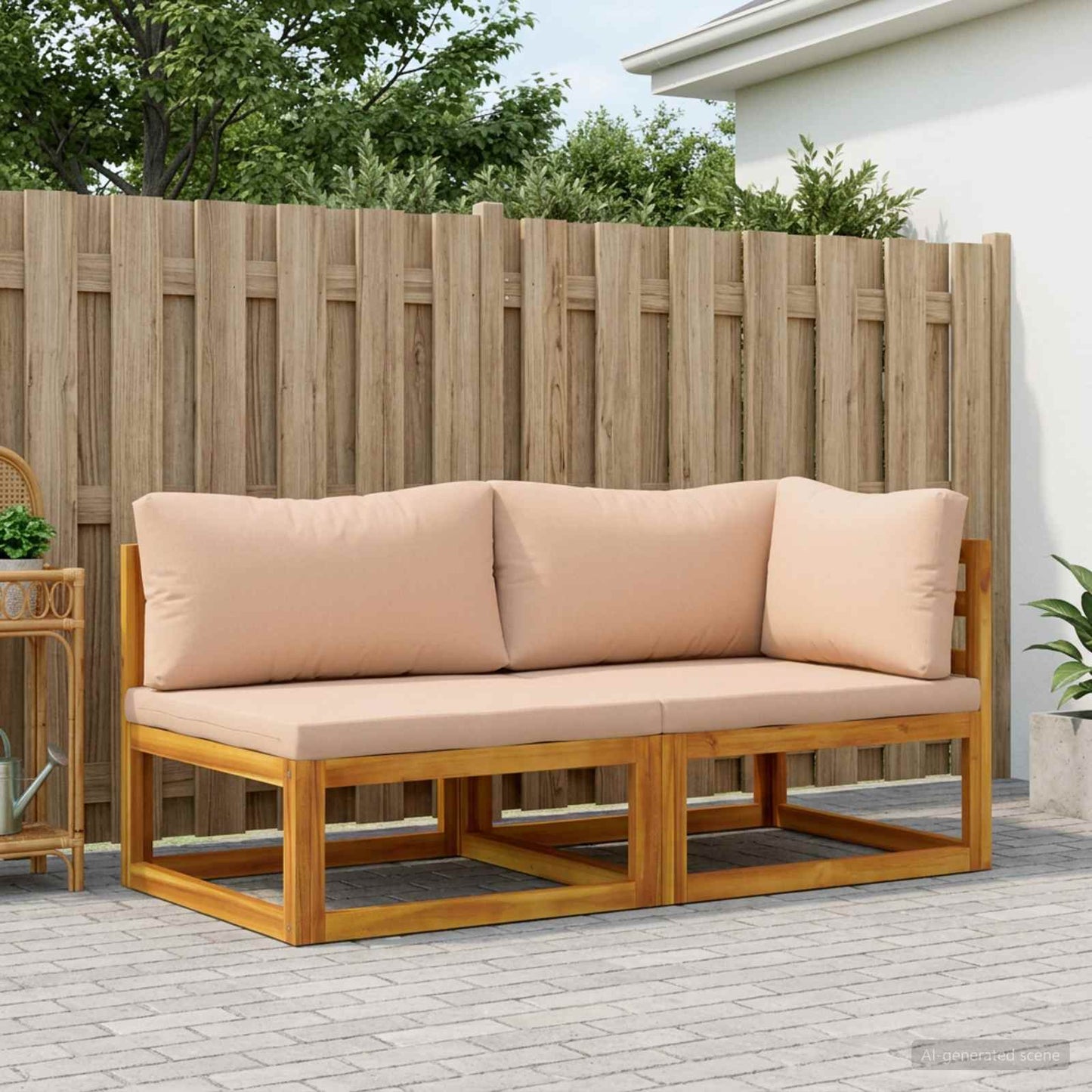 Sectional Sofa Set with Cushions 2 pcs 2-Seater