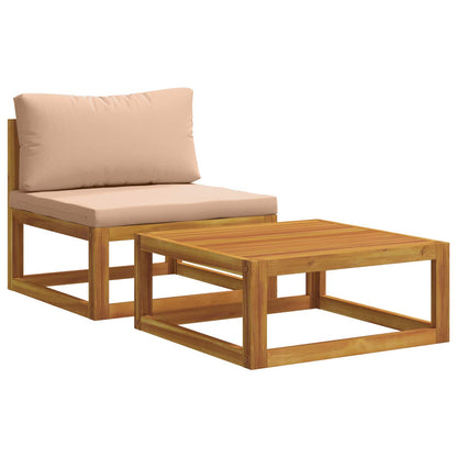 Sectional Corner Sofa with Cushions Natural
