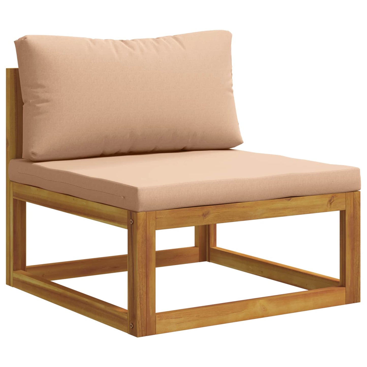 Sectional Middle Sofa with Cushions 100% polyester Solid Acacia