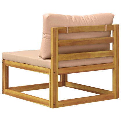 Sectional Middle Sofa with Cushions 100% polyester Solid Acacia