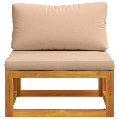 Sectional Middle Sofa with Cushions 100% polyester Solid Acacia