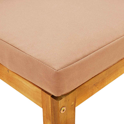 Sectional Footrest with Cushions 100% polyester Solid Acacia