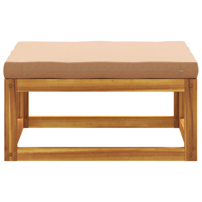 Sectional Footrest with Cushions 100% polyester Solid Acacia