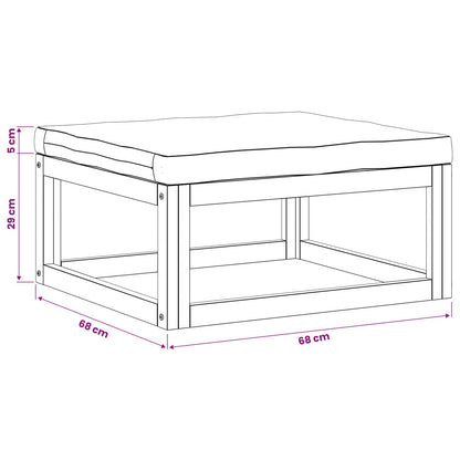Sectional Footrest with Cushions 100% polyester Solid Acacia