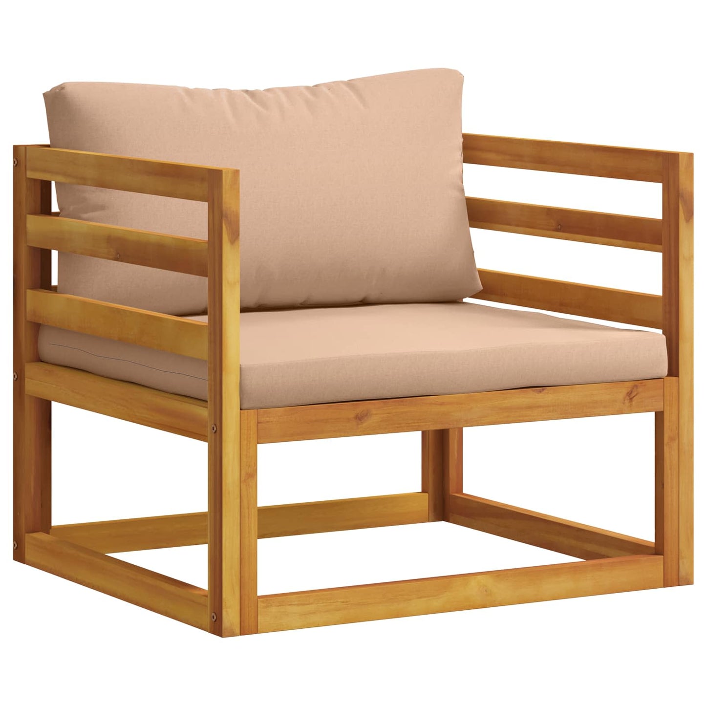 Sectional Armchair with Cushions 100% polyester Solid Acacia