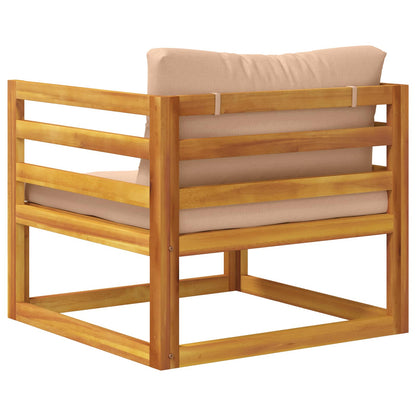 Sectional Armchair with Cushions 100% polyester Solid Acacia