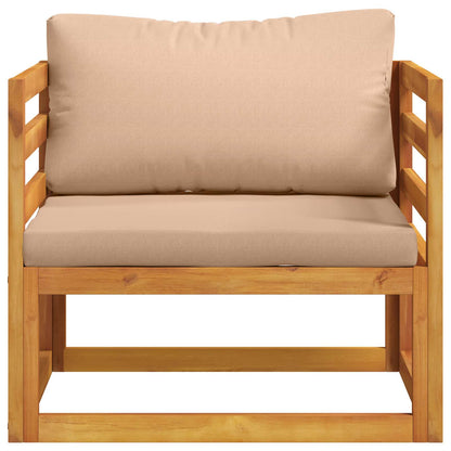 Sectional Armchair with Cushions 100% polyester Solid Acacia
