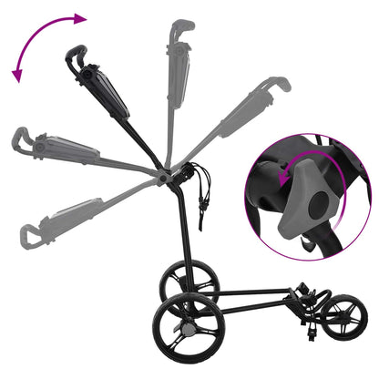 Golf Trolley Black Iron Foldable