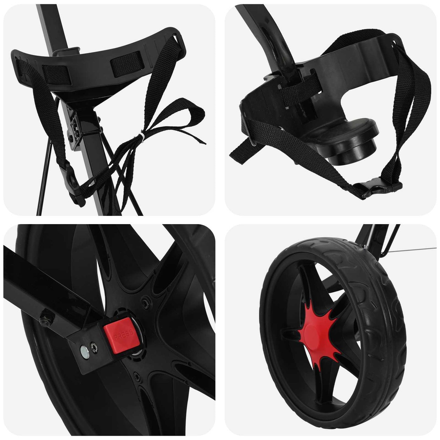 Golf Trolley Black Iron Foldable