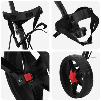 Golf Trolley Black Iron Foldable