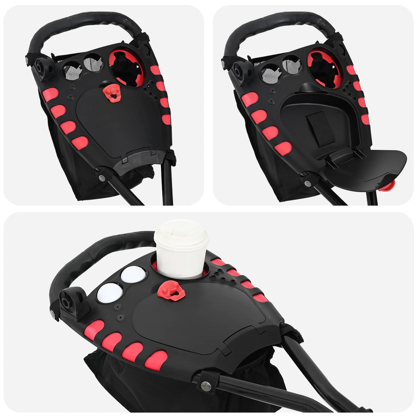 Golf Trolley Black Iron Foldable