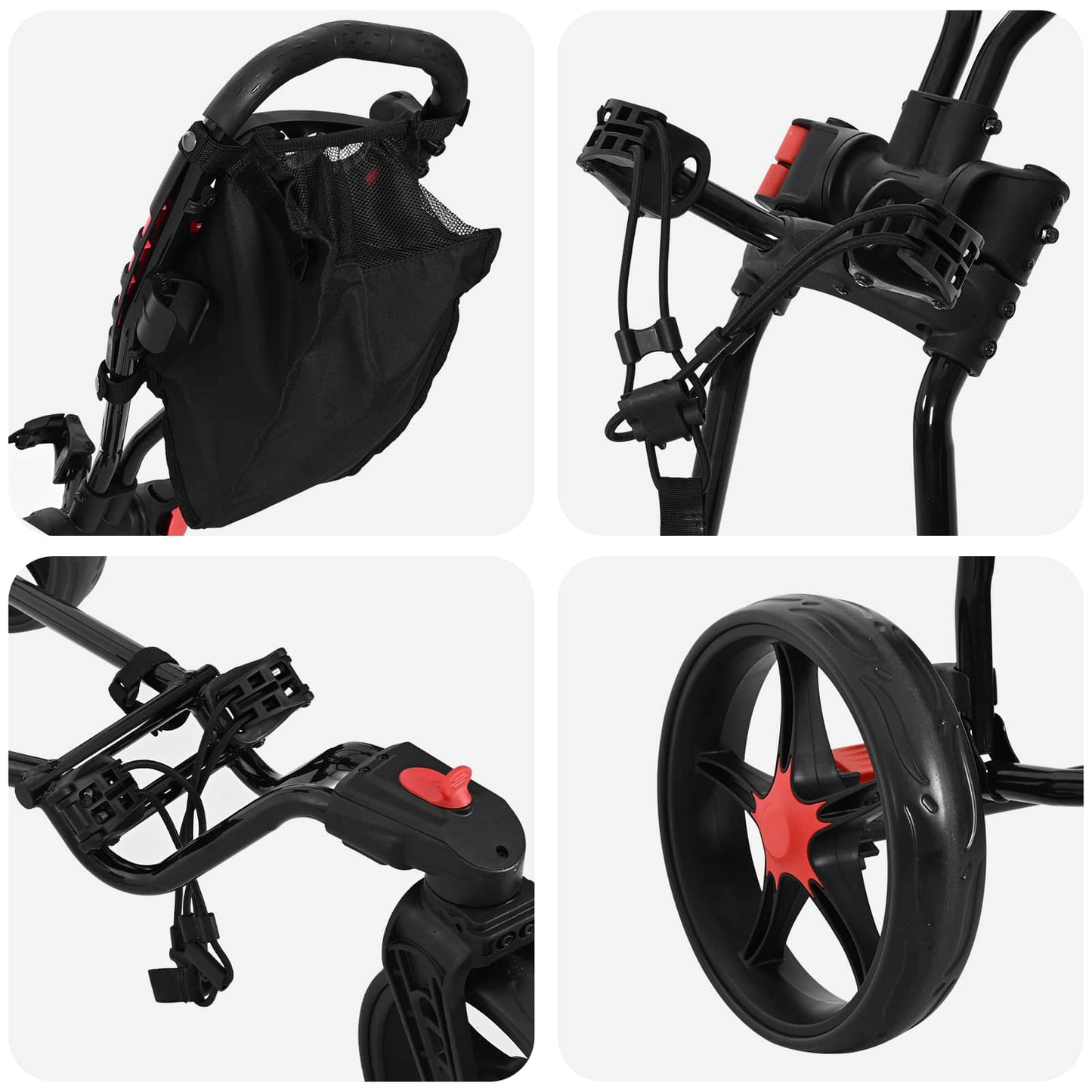 Golf Trolley Black Iron Foldable