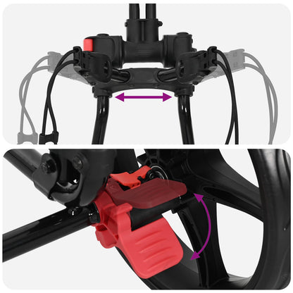 Golf Trolley Black Iron Foldable