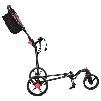 Golf Trolley Black Iron Foldable