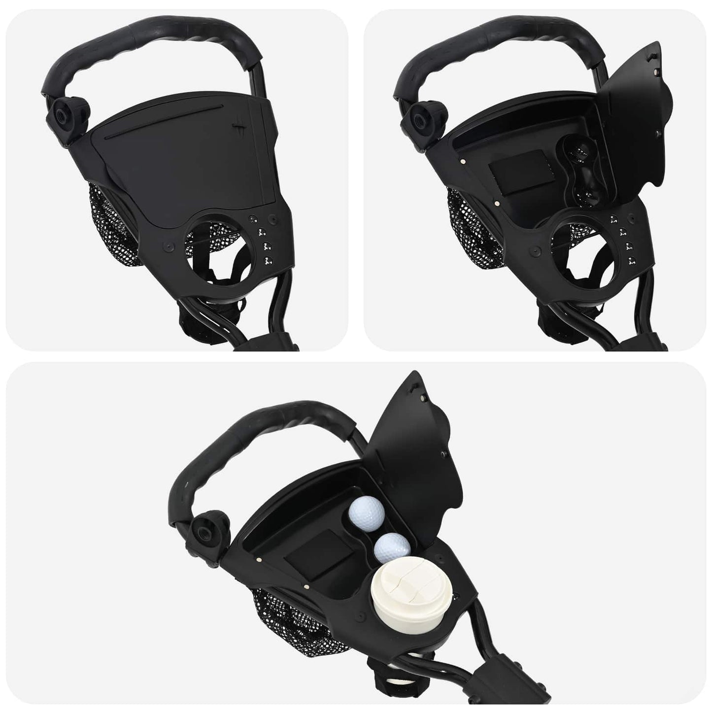 Golf Trolley with Seat Folding Black 95 x 69 x 114 cm Iron