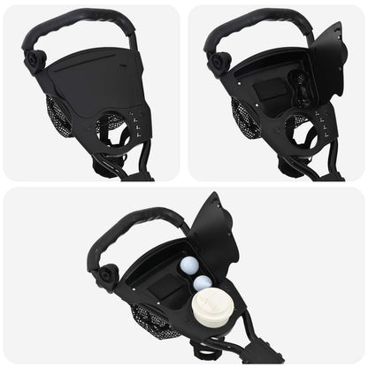 Golf Trolley with Seat Folding Black 95 x 69 x 114 cm Iron