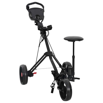 Golf Trolley with Seat Folding Black 95 x 69 x 114 cm Iron