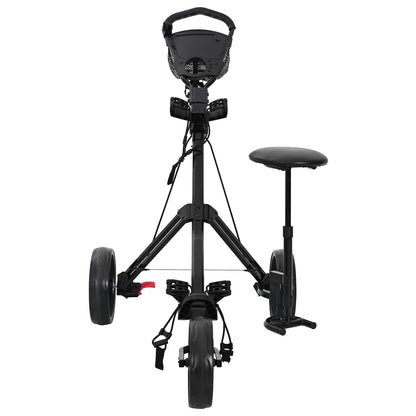 Golf Trolley with Seat Folding Black 95 x 69 x 114 cm Iron