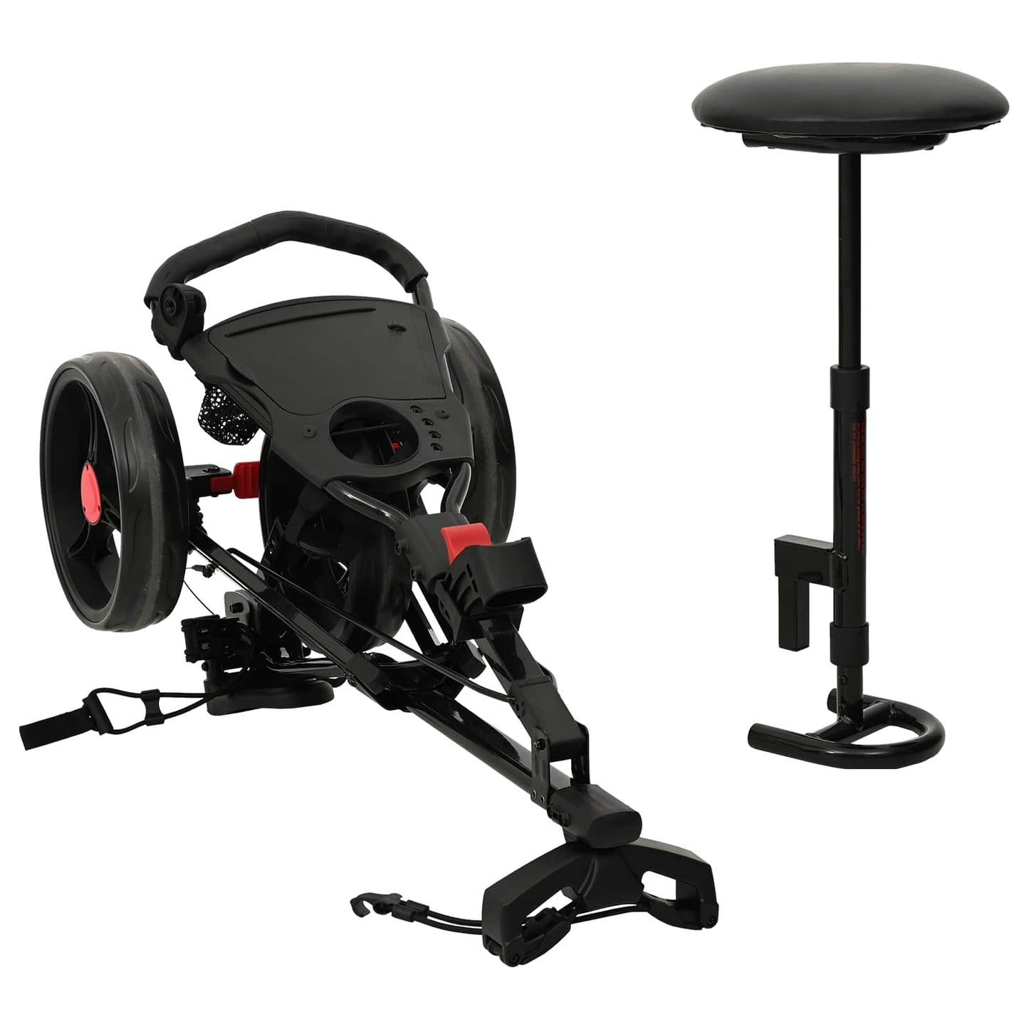 Golf Trolley with Seat Folding Black 95 x 69 x 114 cm Iron