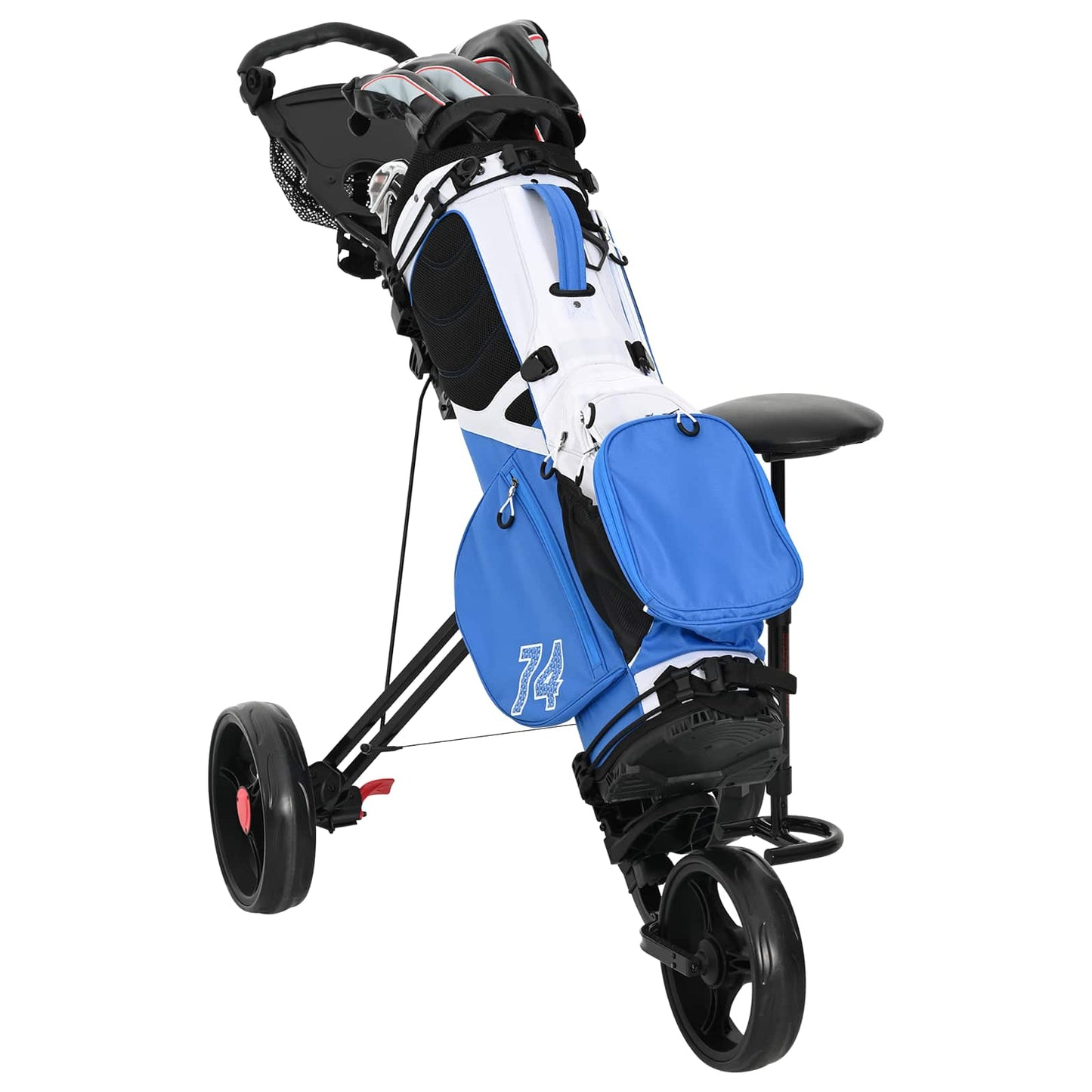 Golf Trolley with Seat Folding Black 95 x 69 x 114 cm Iron